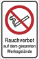 Preview: Verbotszeichen Rauchen verboten mit Text